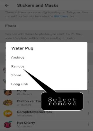 How to remove Telegram sticker pack (with screenshots)
