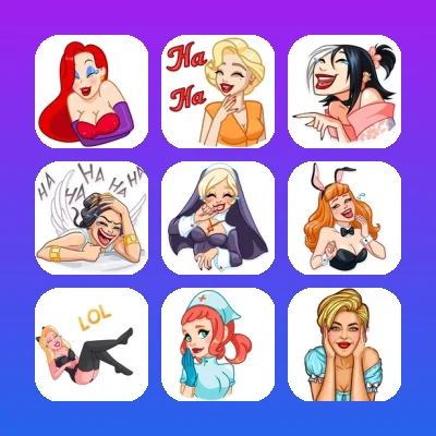 Girls Telegram Stickers Set