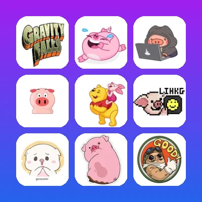Pigs Telegram Stickers Set