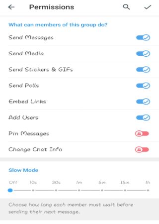 Telegram group permission