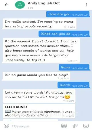 Andy English Bot preview 2