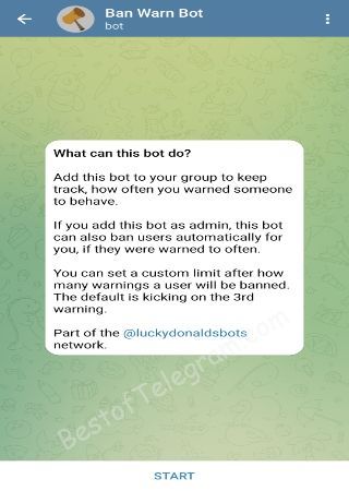 BanWarnBot bot step 1