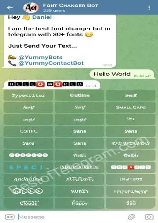 Font Changer Bot preview 2