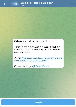 GoogleTextToSpeechBot bot step 1
