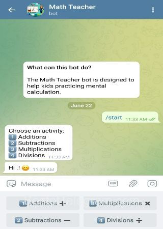 MathTeacherBot bot step 2