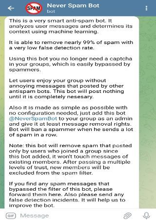 NeverSpamBot bot step 2