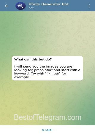 PhotoGeneratorBot bot step 1 