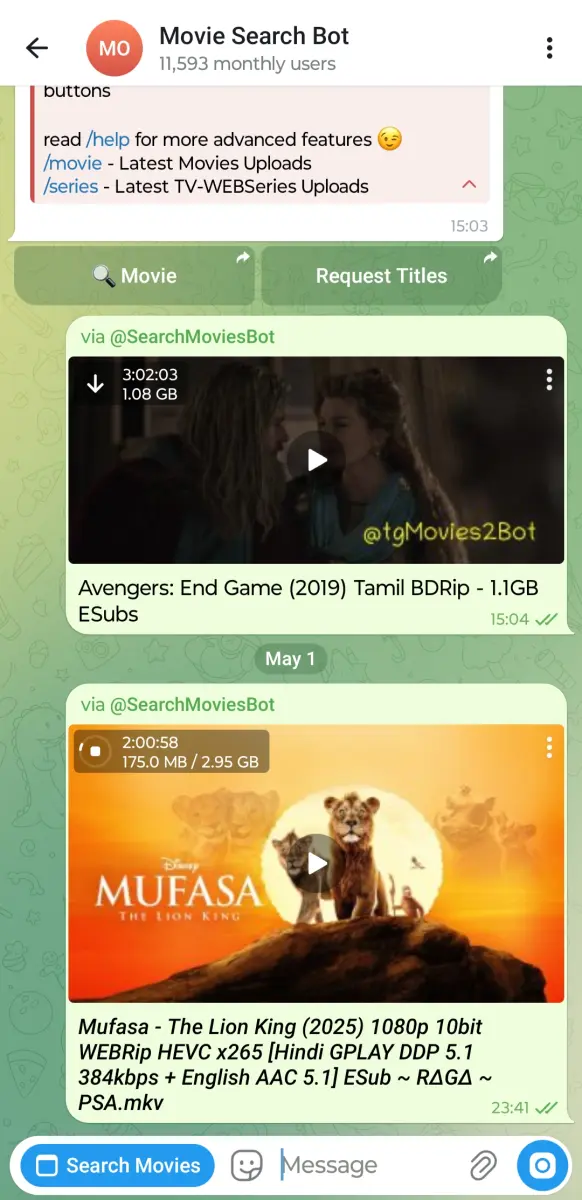 Movie Search Bot preview 1