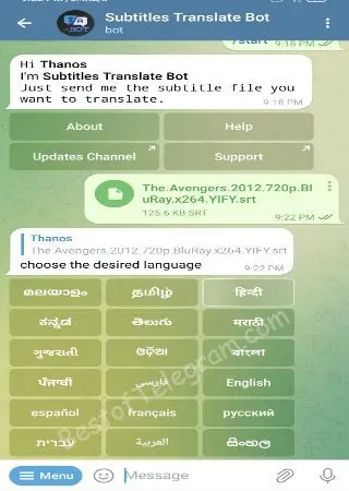 Subtitles Translate Bot preview 2