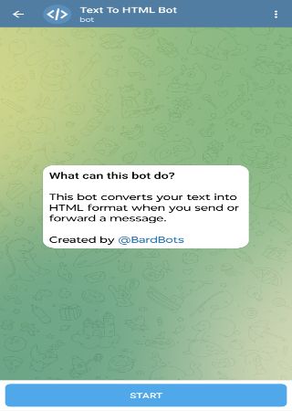 Text2HTMLBot bot step 1