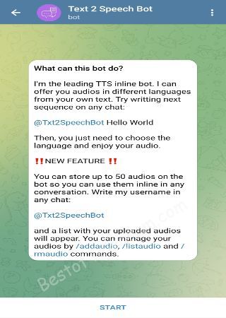 Txt2SpeechBot bot step 1