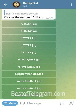 UnzipRobot bot step 3