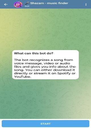 VoiceShazamBot bot step 1