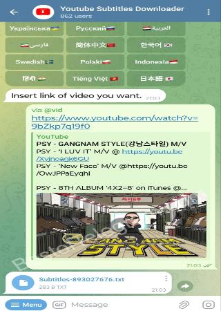 YoutubeSubtitlesDownloaderBot bot step 2