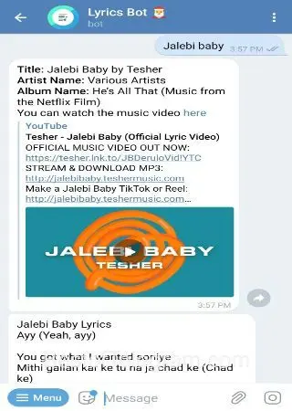 Lyrics Bot preview 2