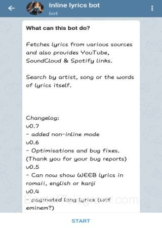 iLyricsBot bot step 1 