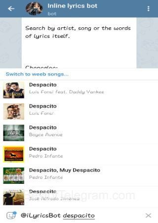 iLyricsBot bot step 3